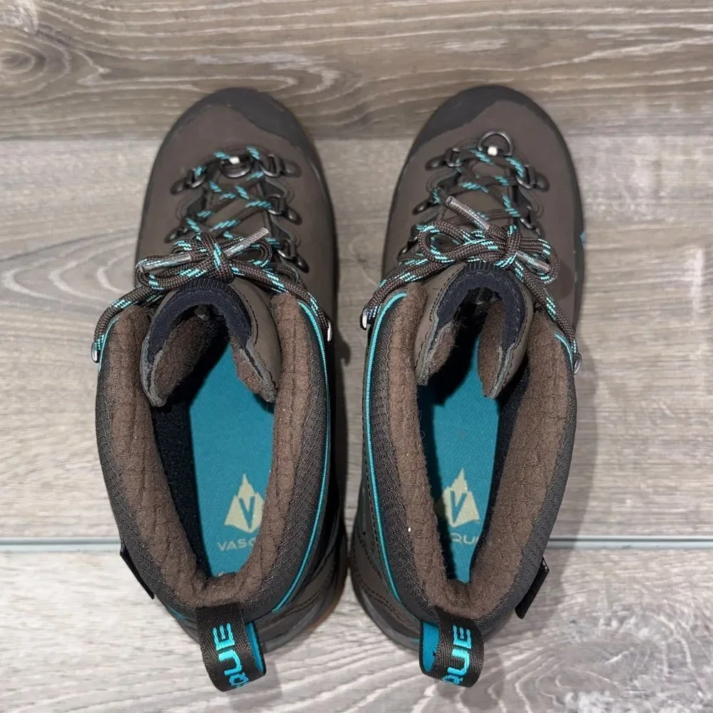 Vasque Snowblime Waterproof 200g Insulated Women's Sz 8M Brown Leather Teal Boot